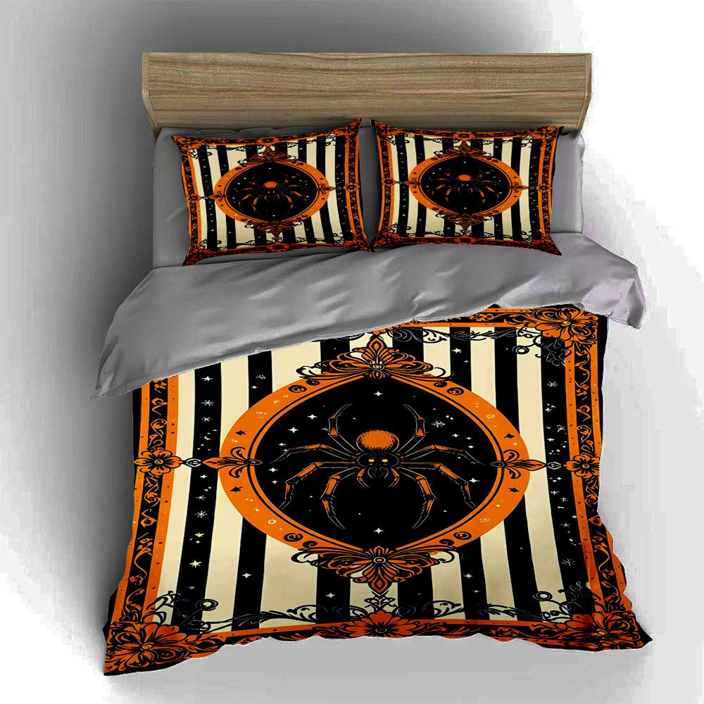 Striped, Spider, Ornamental Bedding Duvet Cover Sets Duvet Covers Pillowcases Gifts (1 * Duvet Cover 2 * Pillowcases, Without Duvet Insert)