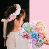 1PC Flower Headband Led Lights Hair Hoop Double-Sided Silk Floral Crown for Women Hair Headband Glowing Garland Light Up