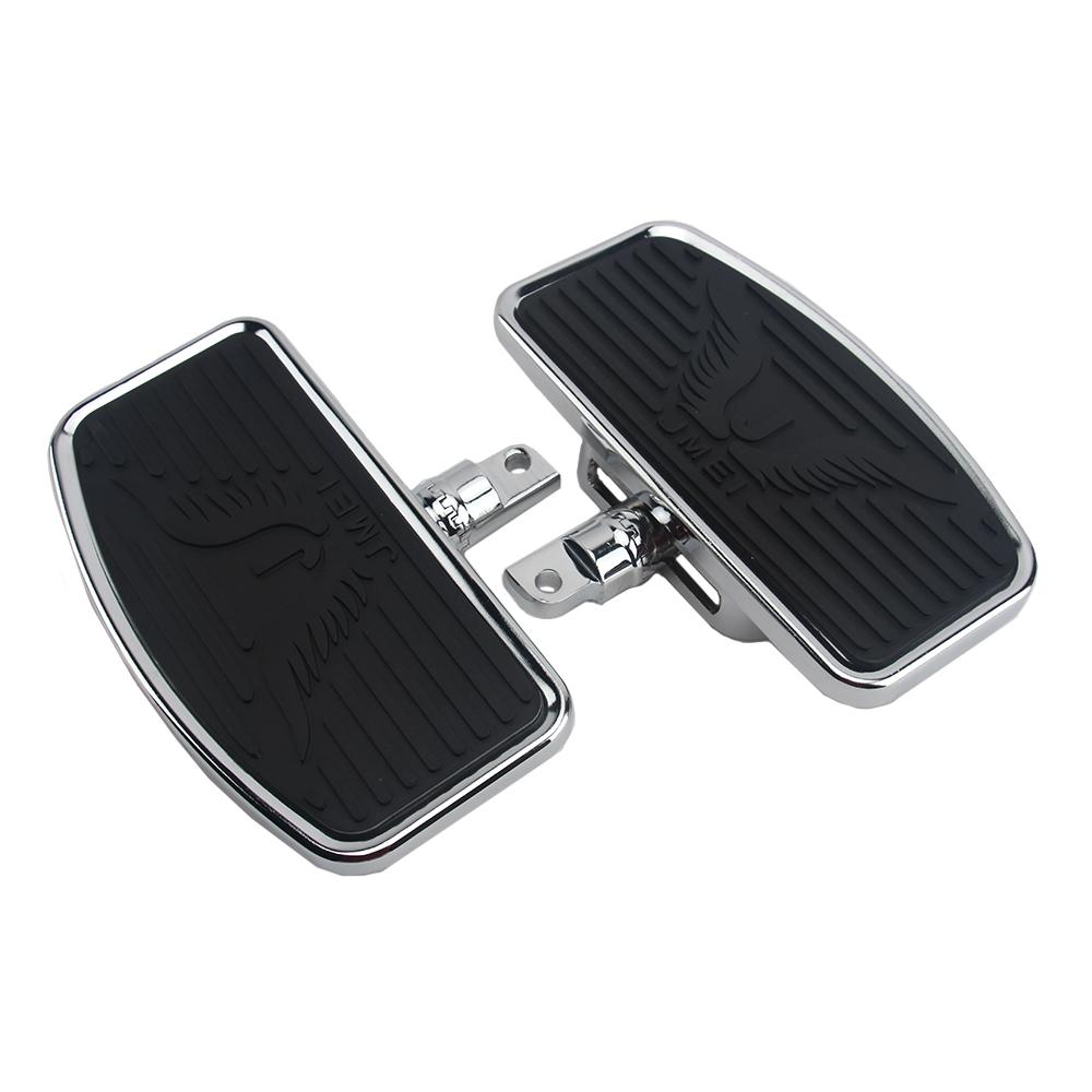 Motorcycle Adjustable Black Front Rear Passenger Floorboard Mount-Style Foot Rest Floorboards For Harley 883 Dyna Electra Glide серебряный