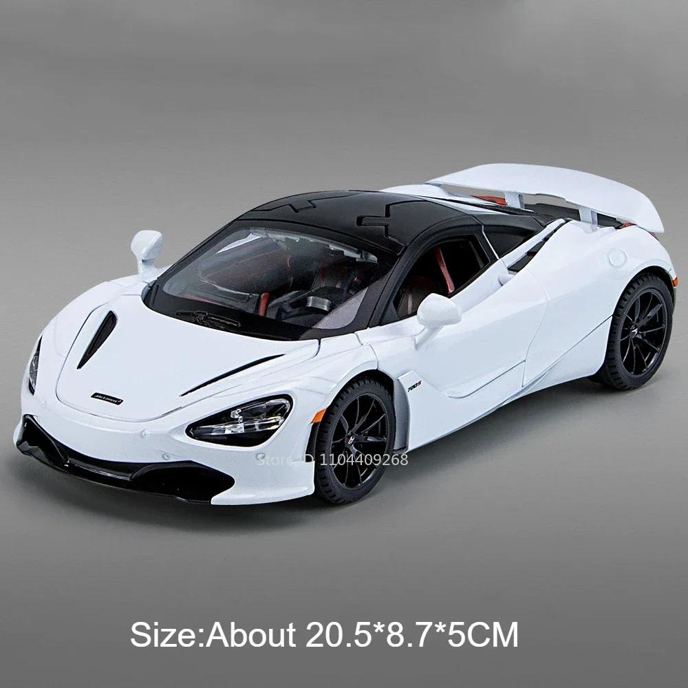 Scale 1:24 720S Senna Sports Car Toy Model Light Music Lift Tail Wing Simulation Supercar Doors Opened Models Collection Gifts