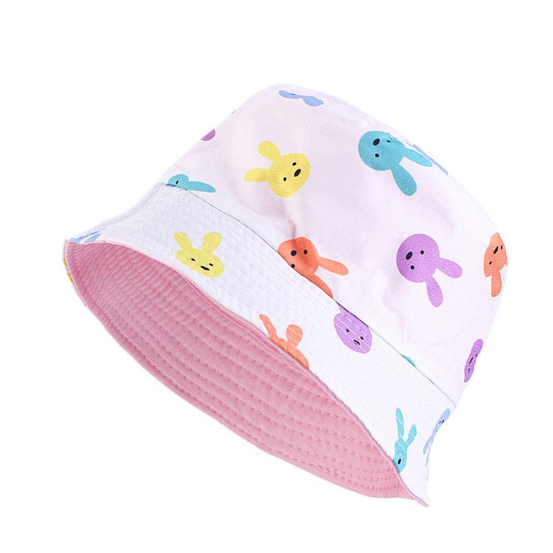 Children's Printed Cartoon Pot Hat, Baby Breathable Sun Hat, Beach Hat, Double-sided Can Wear JDKPM-05