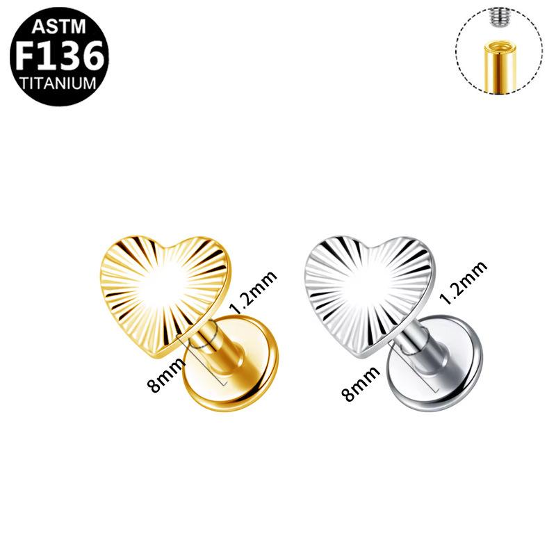 Titanium Heart Drop G23 Piercing Jewelry - Versatile Internal Thread Ear & Lip Stud