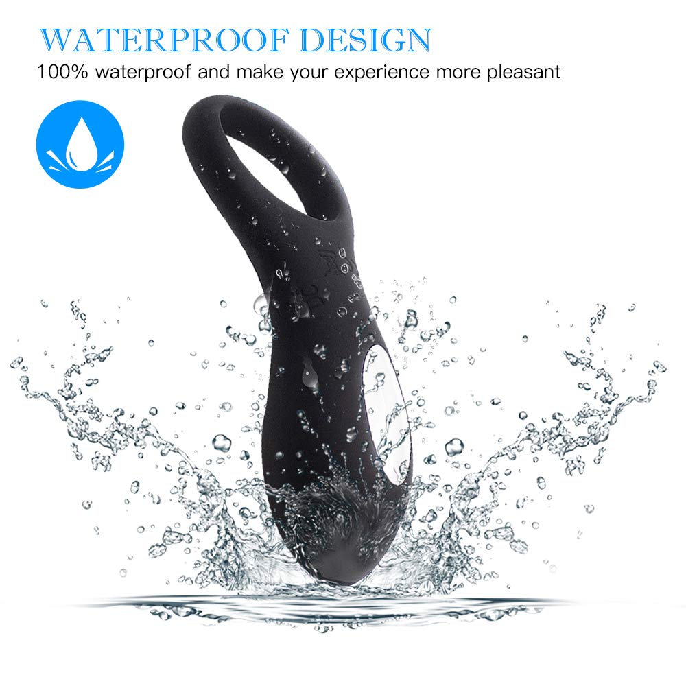 Penis Ring with 10 Clitoris Cock Popular Masturbation Adult Made of Highly Resilient Soft Silent USB Unisex Adult Goods Vibrator, Patterns,