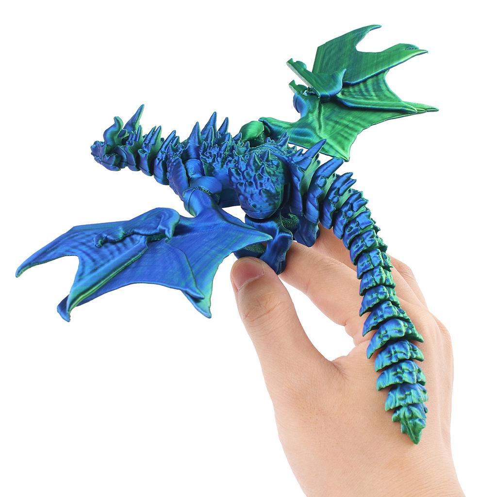 3D printed Evil Winged Dragon (with wings), with movable wings and multiple joints, 3D printed party gift toys