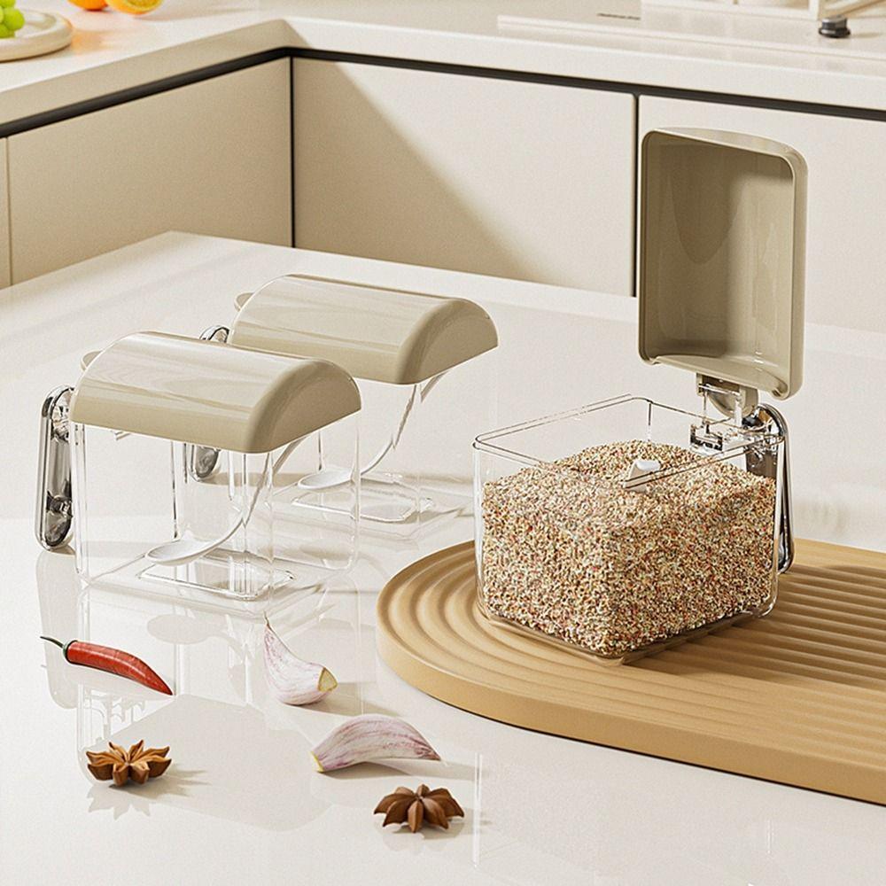 Plastic Condiment Storage Box Sealed Spice Storage Rack Practical Spice Container  for Home