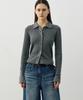 NOIRER FOR WOMAN Cotton Ribbed Shirt Knit (Melange Grey)