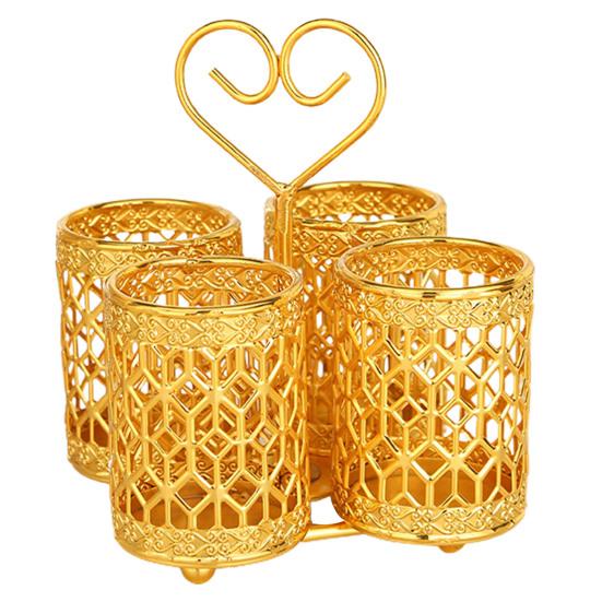 Chopsticks Holder Exquisite Space-saving Wrought Iron Hollow Design Utensil Caddy for Kitchen