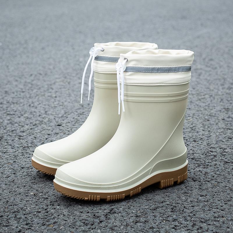 New short tube waterproof shoes men's rain shoes Korean version fashionable wear-resistant kitchen work non-slip rain boots