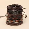Cowhide Leather Bangle Bracelets Set of 6