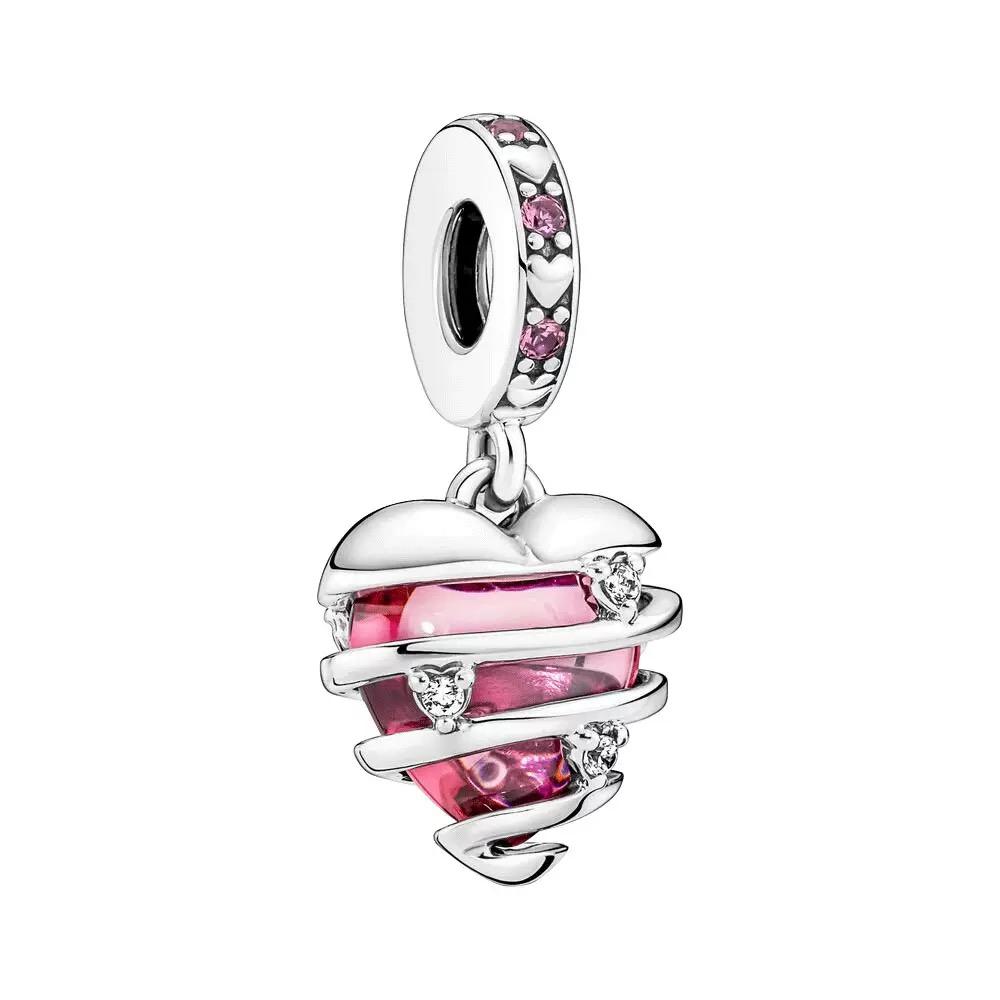 Letter Mom Pendant S925 Pure Silver Bird Heart Sun Moon Charm Snake Bone Chain Beads Accessories Women's Jewelry Gift