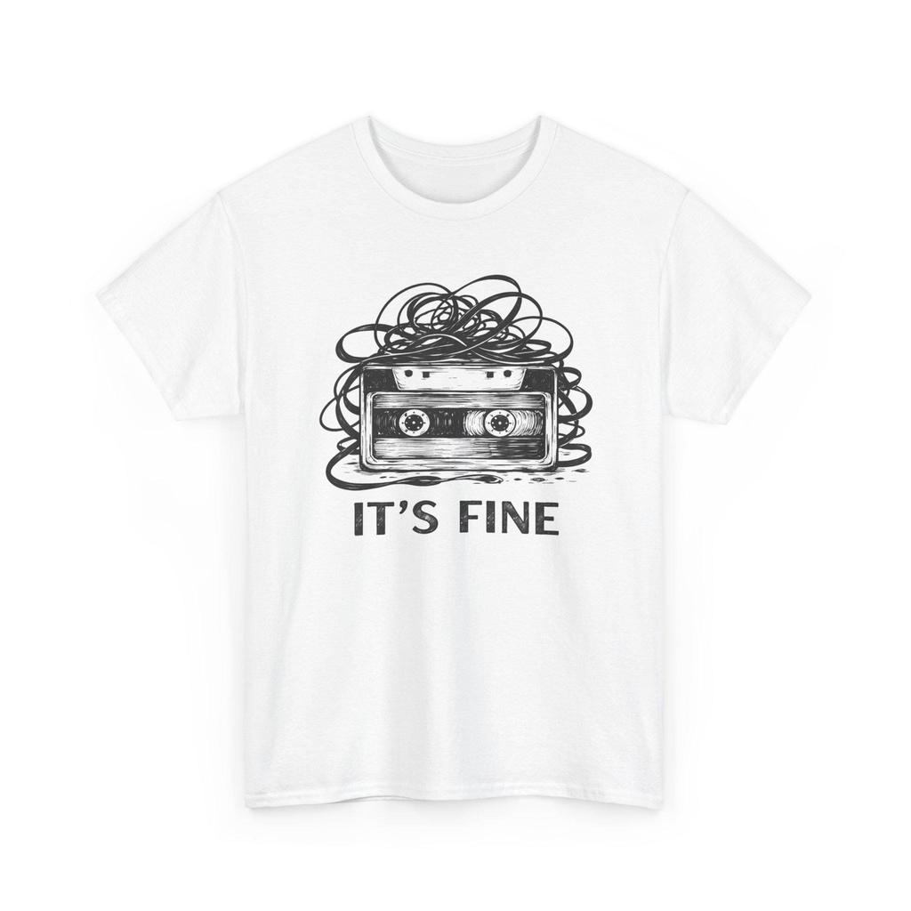 Retro Cassette Tape It's Fine Shirt 90s Music Vintage Graphic Tee