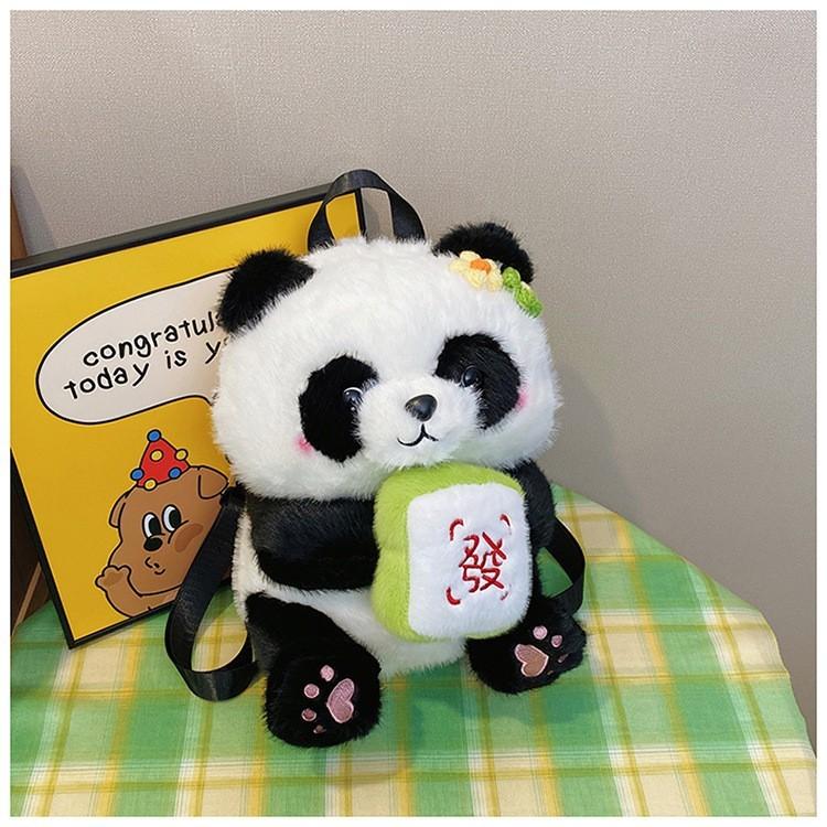 Plüsch-Rucksack mit Panda-Motiv für Mädchen, atmungsaktives Design und sicherer Reißverschluss für den täglichen Gebrauch
