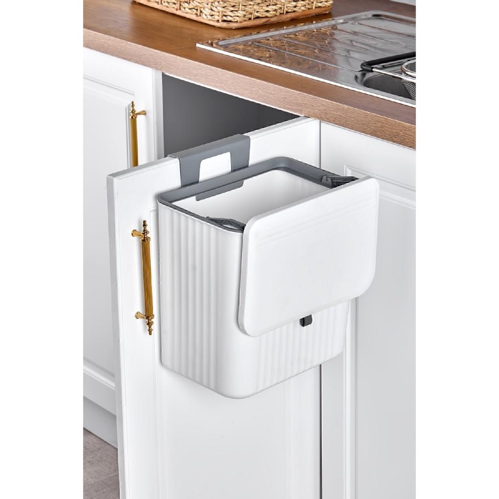 15 Lt Kitchen Countertop And Cabinet Hanging Garbage Bin