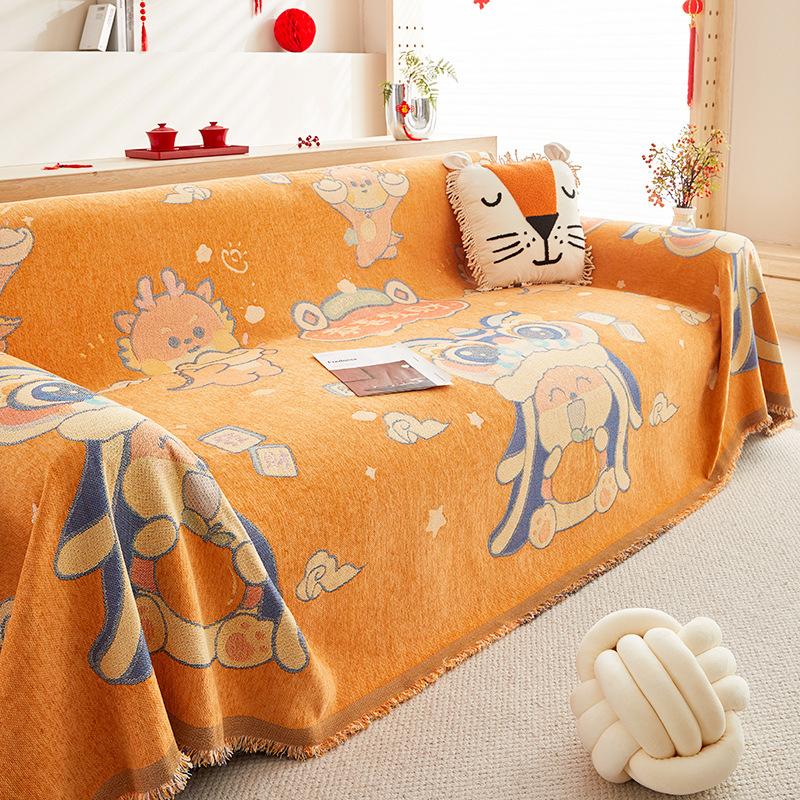 Chenille My Lucky Stars Sofa Towel Anti-Scratching Thick Non-Slip Universal Sofa Cover Full Set New Year Cover Cloth Cushion