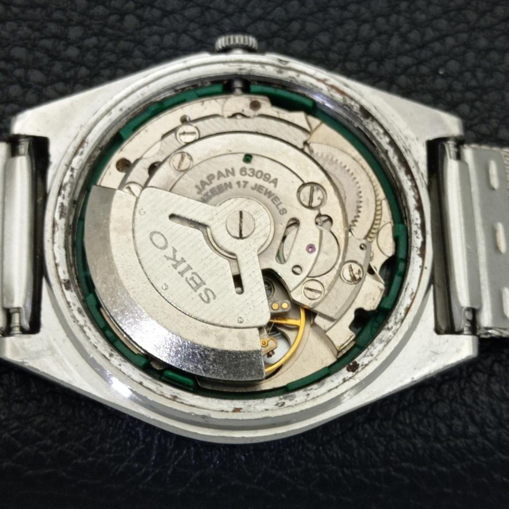 AUTOMATIC 6309A VINTAGE SEIKO 5 JAPAN MENS BLACK COLOR DIAL WATCH A701503-5 R206b-a701503