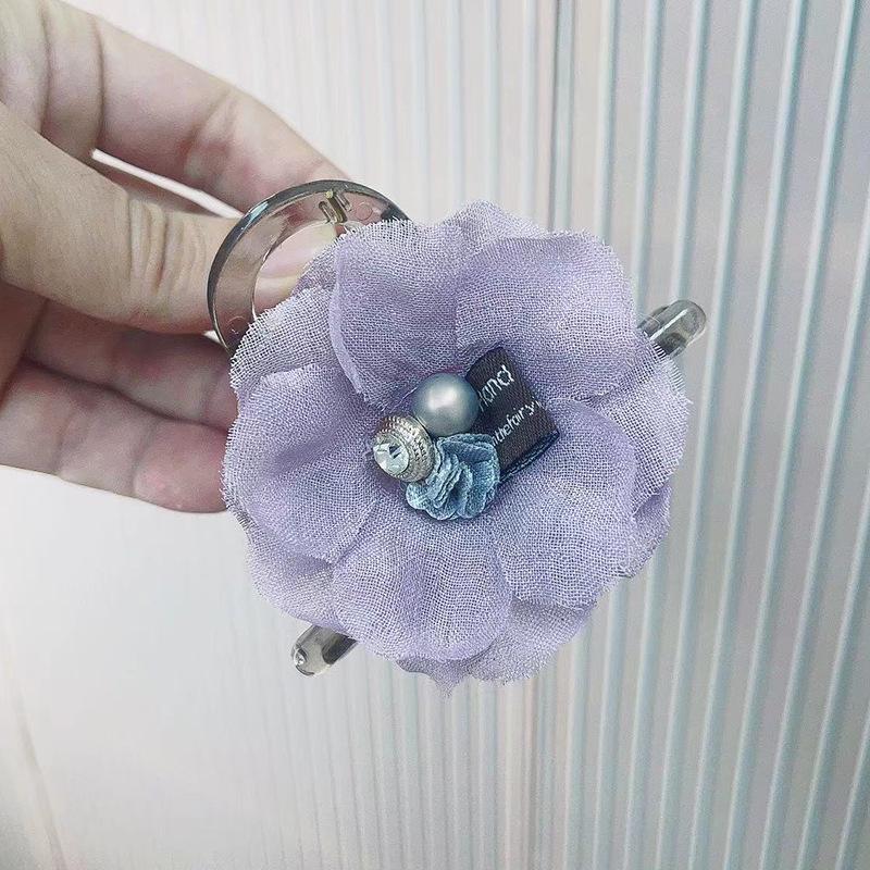 Summer Pearl Flower Women's Hair Claw Clip - Cute Korean Shark Hairpin for Back of Head, Large Size