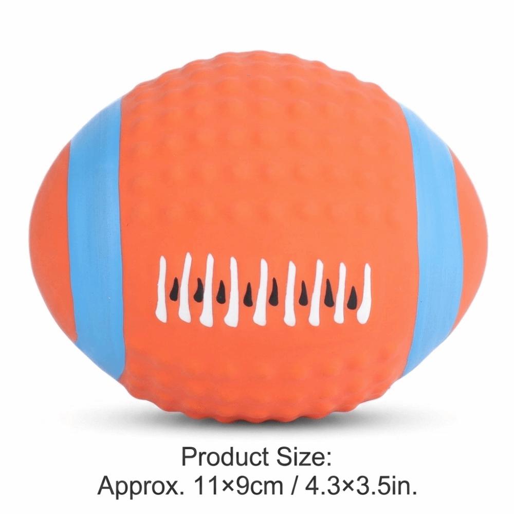 Daily Entertainment Soft Texture Squeaky Ball Oval Shape Latex Rugby Flexible Build Bright Tone Pet Play Teeth Cleaning
