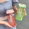 New Large Capacity Straw Plastic Water Bottle With Tea Infuser Filter Cute Portable Drinking Bottle Coffee Mugs Juice Milk Cup