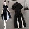 Women's Plus Size Summer Qipao: Gentle Chinese Style Tea Break Little Black Dress