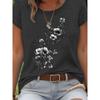 T-shirt da Donna con Ramo Floreale Viola - Grafica Delicata di Fiori ad Acquerello, Top Casual Viola Chiaro