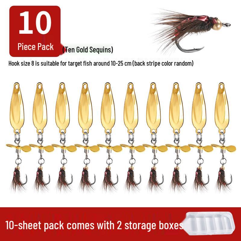 Micro Sequins Casting Iron Fly Fishing Hook Set for Minnows, White Stripes, Crucian Carp, and Freshwater Fish Lures