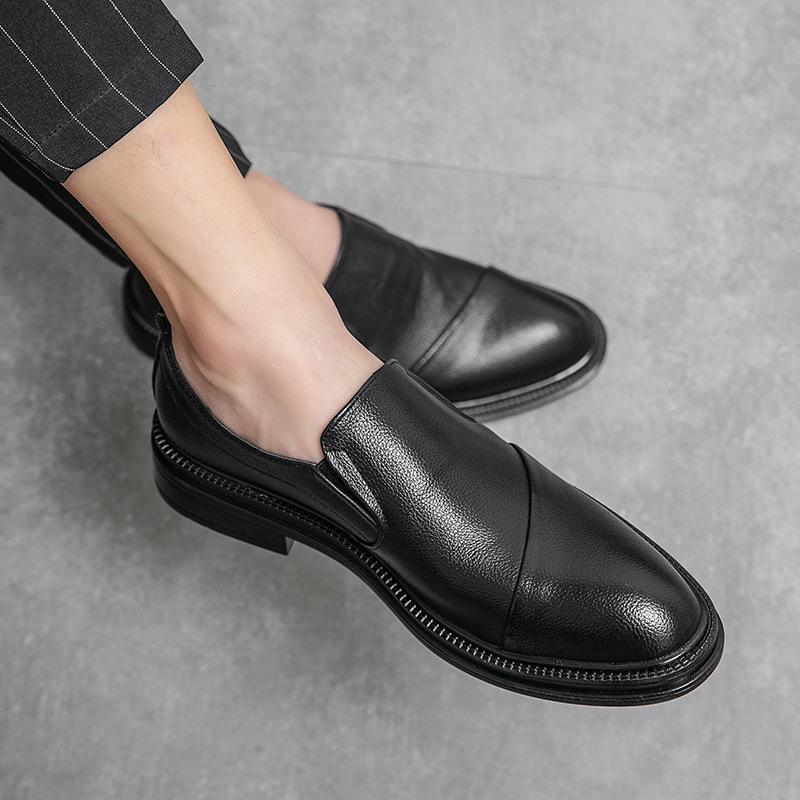 Men's Small Size Leather Shoes - British Casual, Formal, Versatile for Business, Wedding, and Groom.