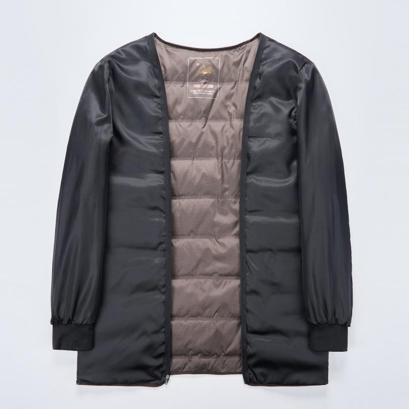 Men's Double-Sided Wool Cashmere Coat with Lapel, Detachable Down Jacket for Winter – Long Coat for Middle-Aged Dads