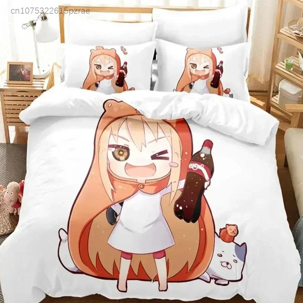 3D Print Anime The Himouto! Umaru-chan Bedding Set Printed With Pillowcase Bed Duvet Cover Soft Queen King Size Bedclothes Home