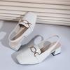 Fashion Retro Women Sandals Fashion Low-heeled Shoes Comfortable Suede Office Ladies Shoes High Quality Slip On Woman Flat Sandals