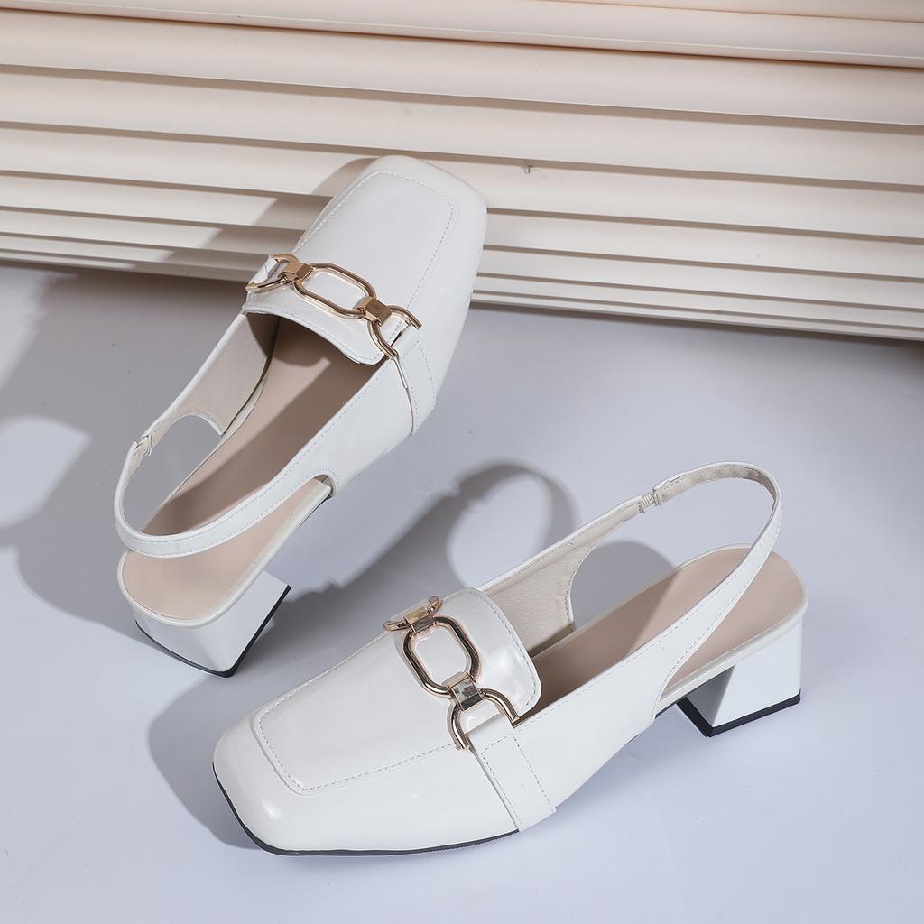 Fashion Retro Women Sandals Fashion Low-heeled Shoes Comfortable Suede Office Ladies Shoes High Quality Slip On Woman Flat Sandals