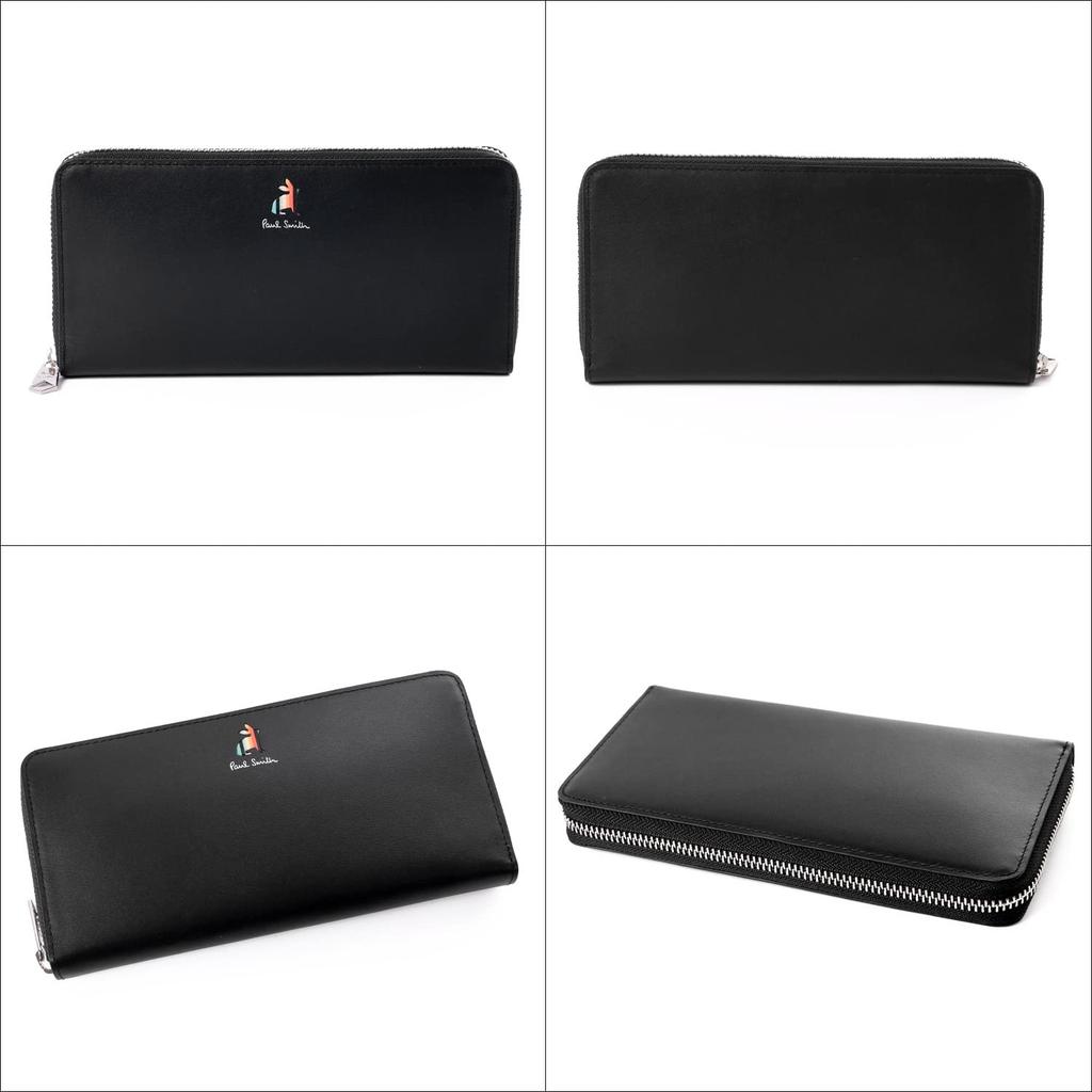 Paul Smith Round Marquetry Stripe Rabbit Leather Wallet with Coin Genuine Stylish Perfect for New Beginnings or Employment No Purse, Leather, Women's,