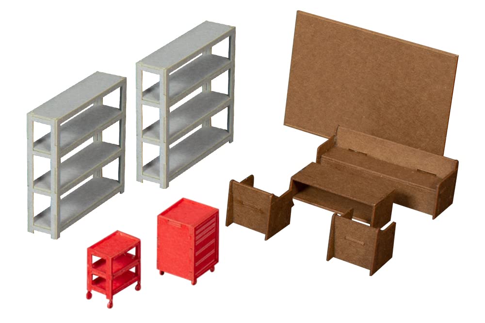 PLUM Factory Interior Set To Scale Unpainted Assembly Paper Craft PP126 1/64 1/80