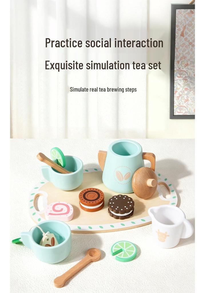 Wooden Afternoon Tea & Dessert Play Set for Kids