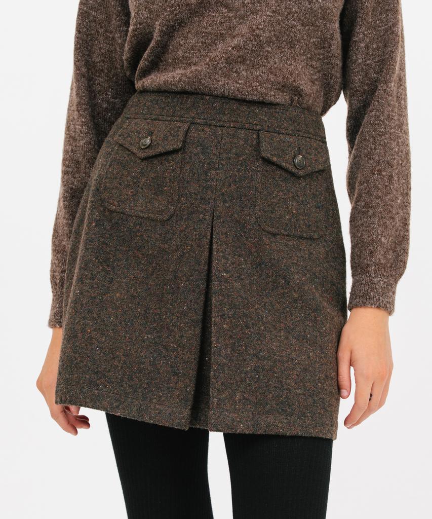 Jun By Jun K Pocket Wool Short Skirt_Brown
