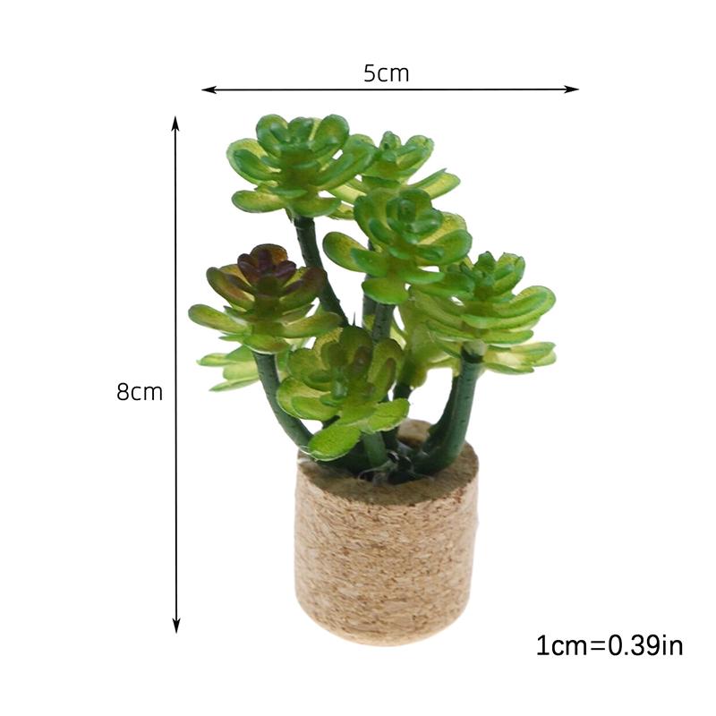 1:12 Dollhouse Simulation Flower Plant Potted Model Doll Home Miniature Green Plants Garden Decor Micro Landscape Ornament