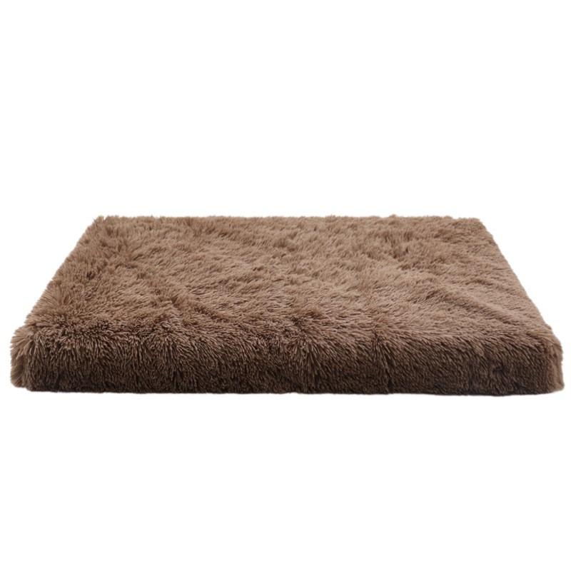Plush Square Pet Bed Dogs Cats Soft Foam Cushion Warm Cozy Sleeping Mat Multi-Size Indoor Outdoor Use