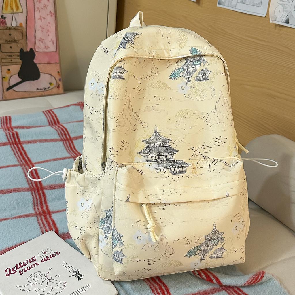 Schoolbag new national style graffiti printing backpack female trendy cool high school college student schoolbag junior high school student casual