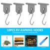 HHO-10Pcs For RV Camping Outdoor Camper Hanging Accessories Sturdy Metal Awning Hooks Party Light Hangers Hat Racks