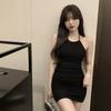 Summer Slim-fit Hip-wrapped Suspender Dress Women's Waist Elastic Design Sweet Neck Bottom Skirt