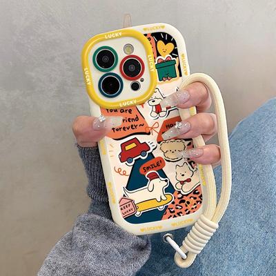 Skateboard Hund Geeignet für Apple 16pm Puff Shell Iphone1514 Kreativ 13 Cartoon 12 Sturzsicher 11 Frauen