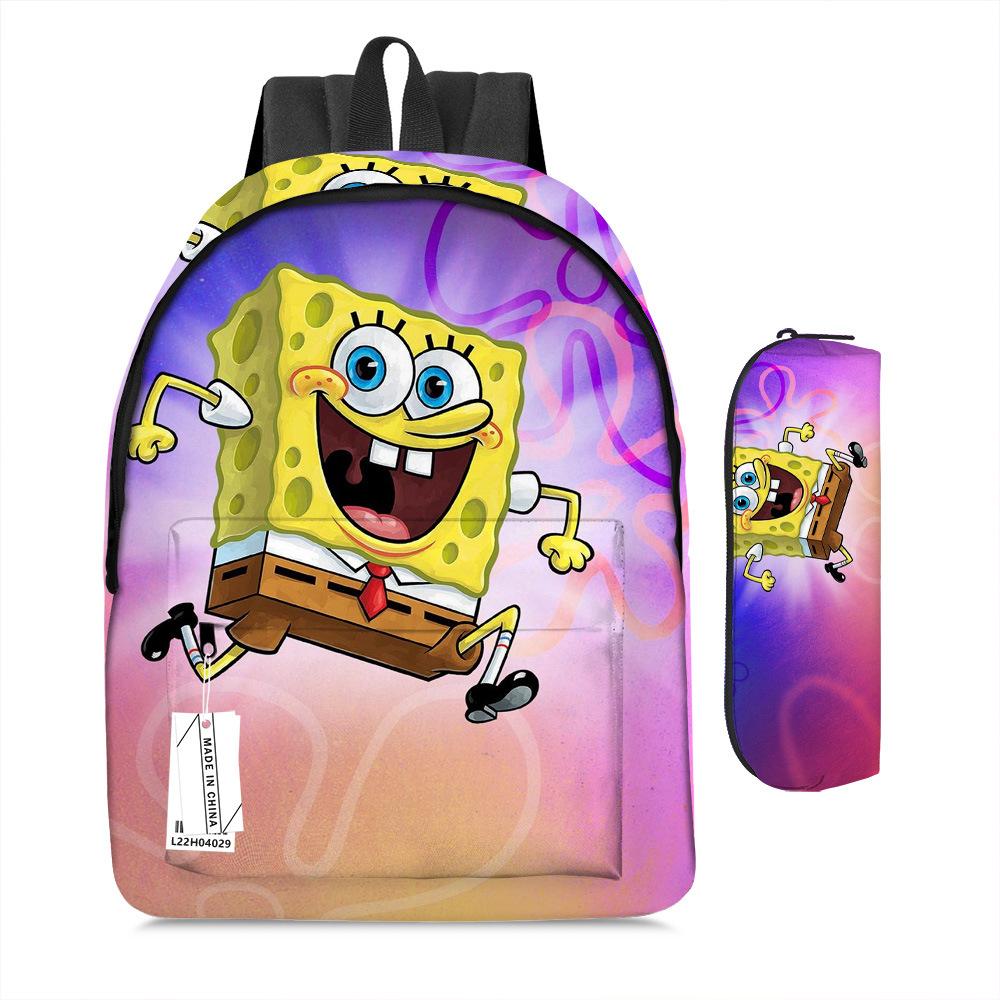 Spongebob Squarepants Children'S School Bag Male And Female Students Backpack Kindergarten Cute Cartoon Backpack Pencil Bag