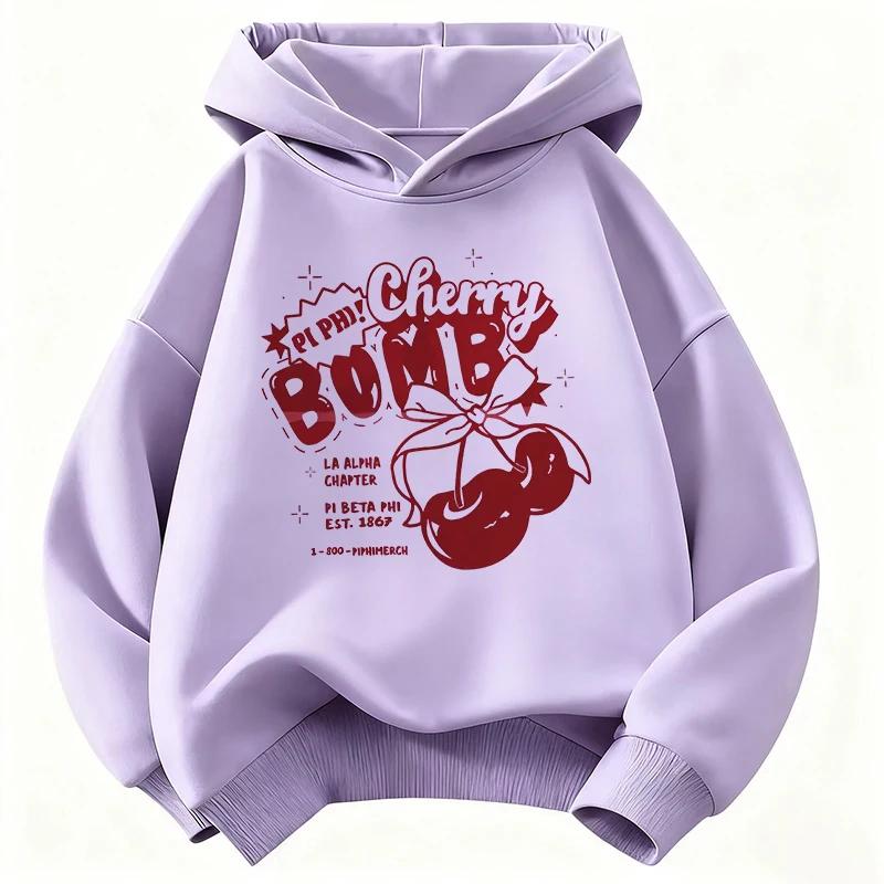 Y2k Girls Hoodie Cherry Design Children's Sweatshirt Cute Hoody for Boys Girls Autumn Winter Casual Hoodies Kids