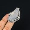 Sterling Silver Pear Geode Agate Druzy Stone Unique Statement Ring Jewelry US 6
