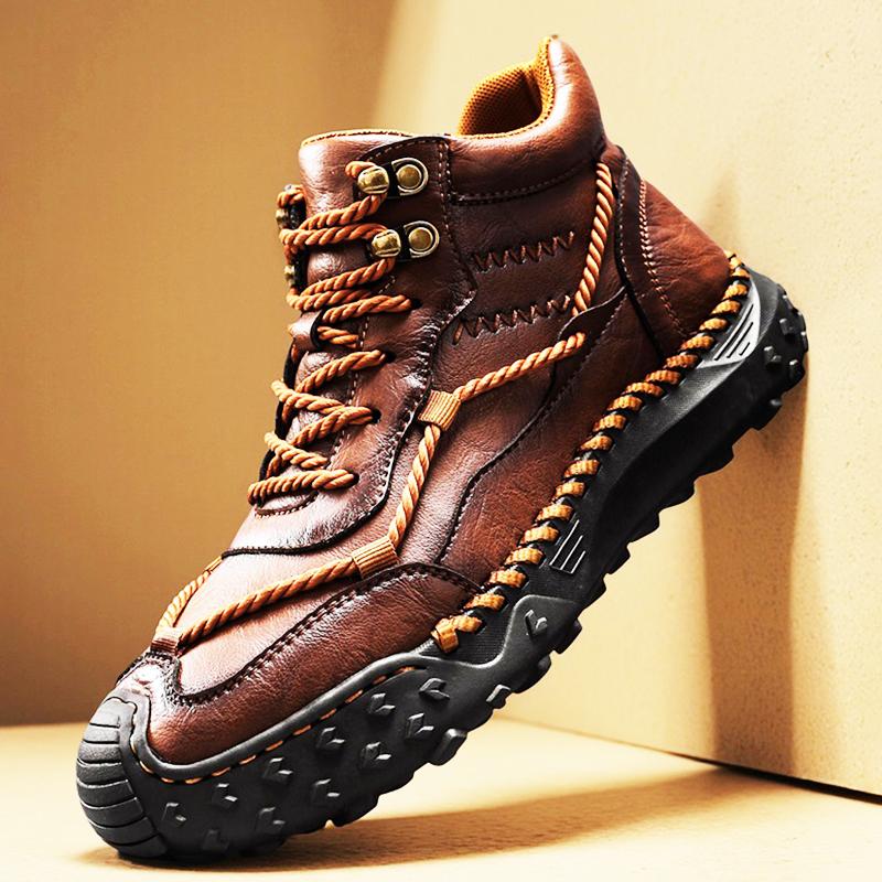 Autumn Winter Handmade Men Boots Shoes Comfortable Ankle Boots Casual Moccasins Tooling Leather Shoes