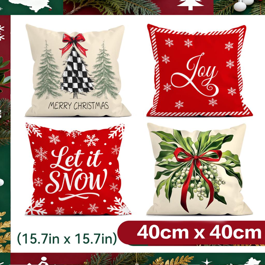 40/45/50cm Merry Christmas Theme Cushions Pillowcase Polyester Cushion Cover Throw Pillow Pillowcover Home Car Sofa Decor