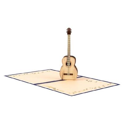Paper Sculpture Guitar Happy Birthday Card with Envelope Handmade Birthday Greeting Card For Festival Celebration