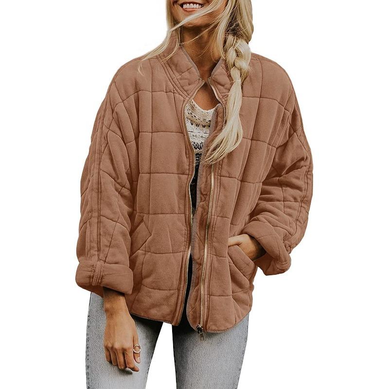 QICED Damen Vintage Casual Einfarbig Druck Herbst Winter Langarm Jacken & Mäntel