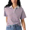 Levis Loose Versatile Comfortable Striped Polo Shirt Women Tops 004GQ-0001