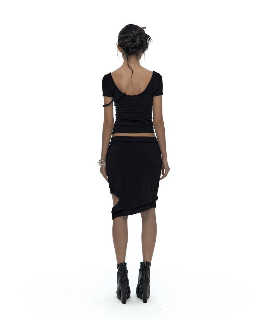 Kasiko Peek-A-Boo Strap Skirt Black