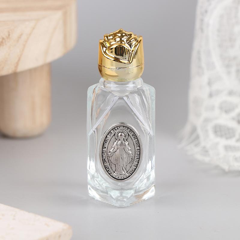 1 Stück tragbare katholische Weihwasserflasche Goldene christliche Jungfrau Skulptur Flasche Weihwasserflasche zur Aufbewahrung von Weihwasser